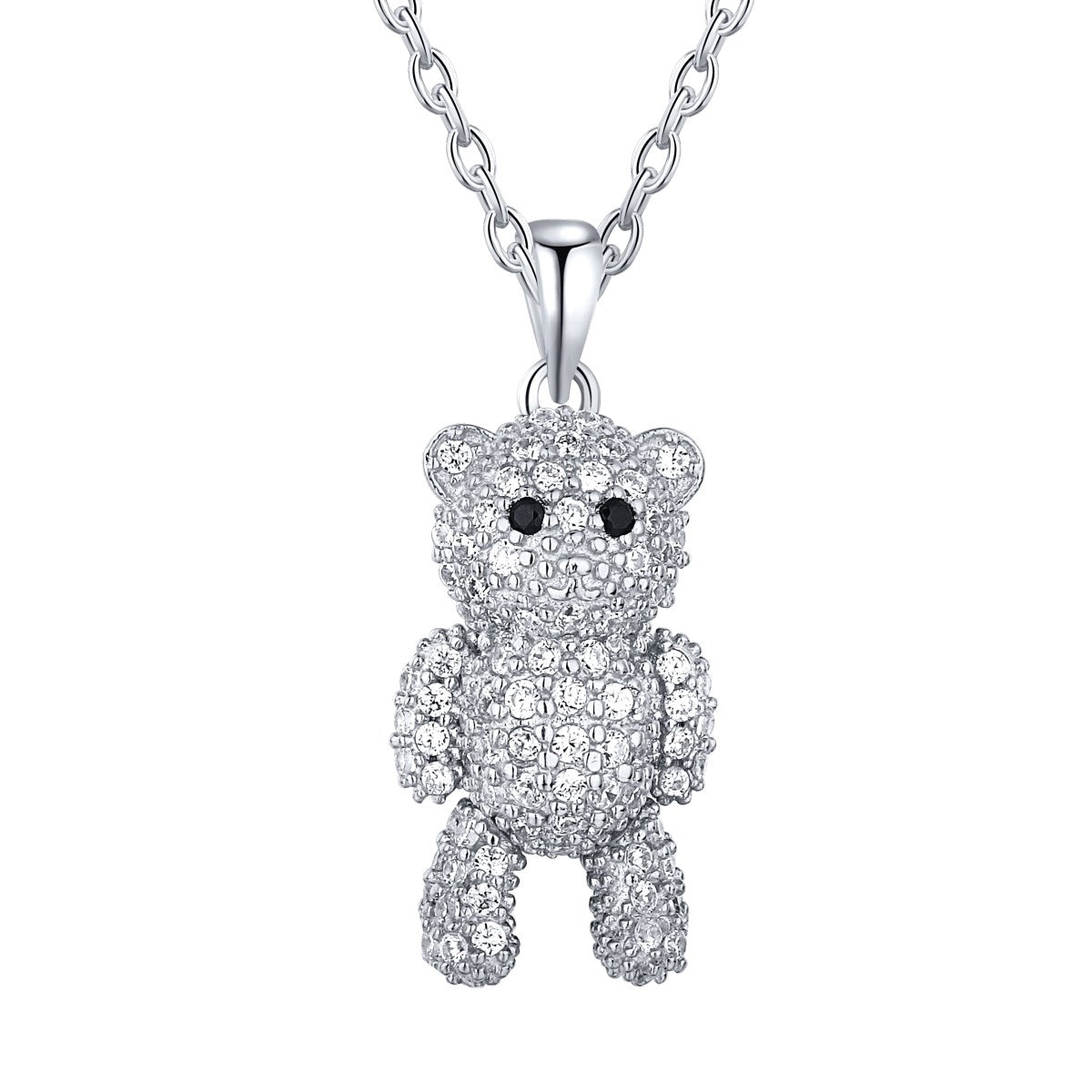 Silver Teddy Bear Necklace