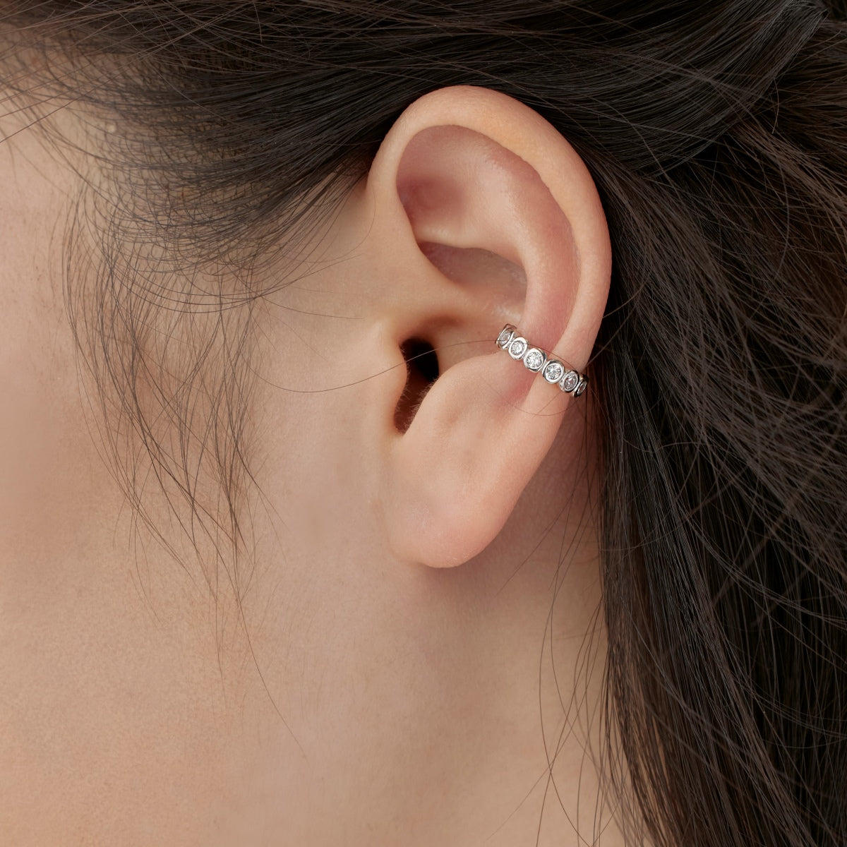 Bubble Silver Ear Clip