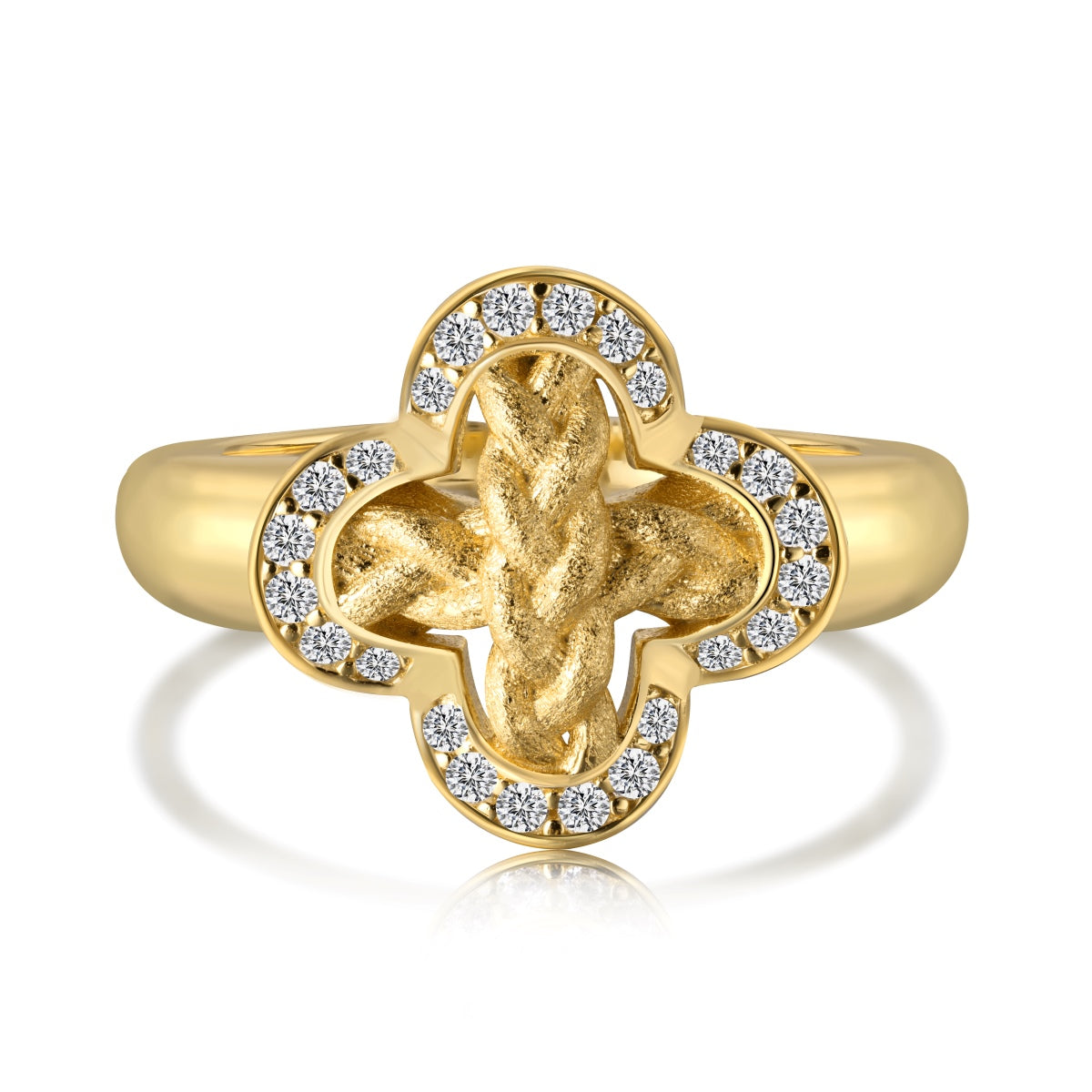 Gold Double Clover Ring