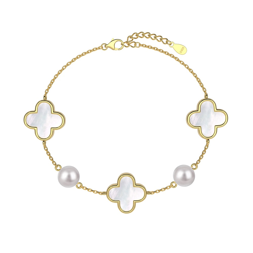 Pearl Clover Bracelet Gold