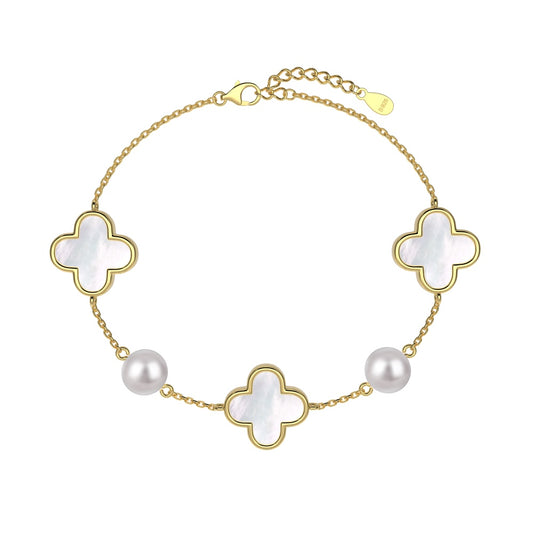 Pearl Clover Bracelet Gold